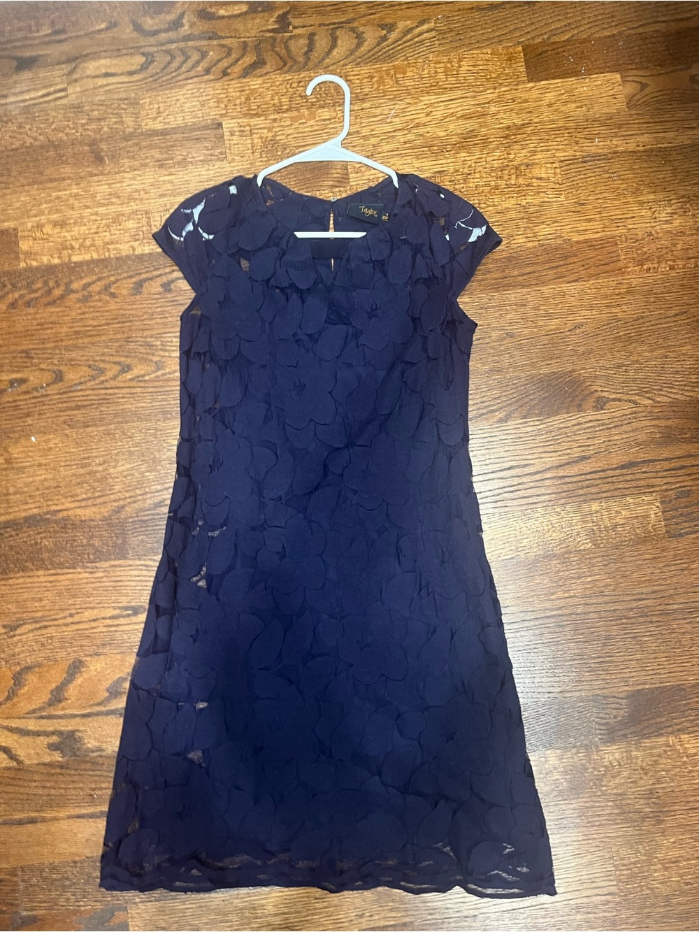 Just...Taylor Navy Lace Short-Sleeve Dress